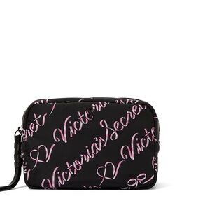 Victoria's Secret Black and Pink Women's Makeup Bag